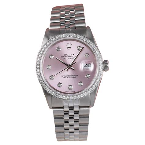 rolex with pink face|rolex pink face diamond bezel.